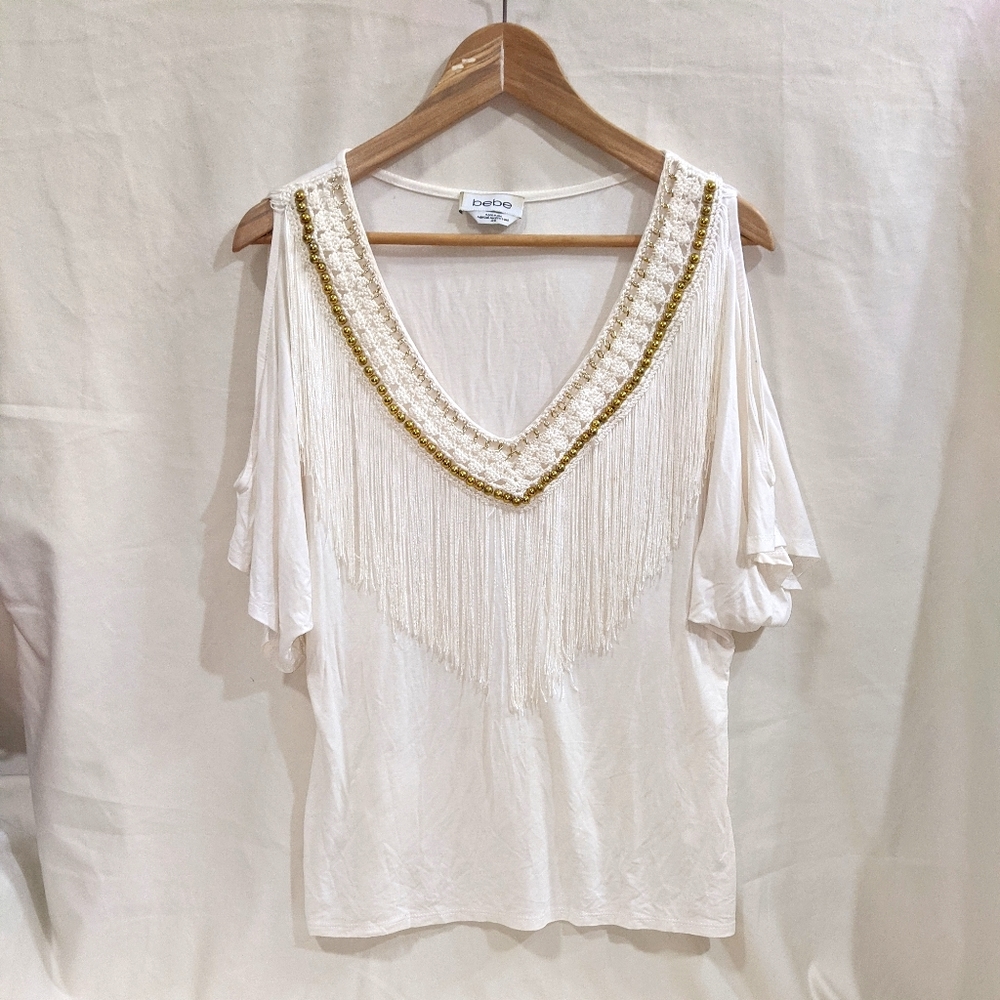 Bébé White Short Sleeve Top